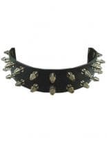 Leder Halsband Killernieten 2 reihig