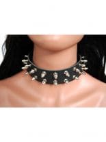 Leder Halsband Killernieten 2 reihig