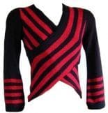 Damenpullover rot schwarz