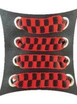 Schnürsenkel schwarz rot kariert schmal