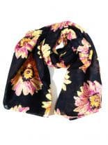 Tuch Blumenmuster schwarz