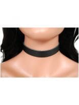 Leder Halsband schmal schwarz