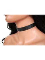 Leder Halsband schmal schwarz