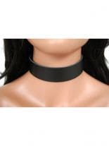 Leder Halsband schwarz breit