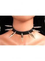 Leder Halsband Spitz Nieten 4,5 cm und 3,5 cm