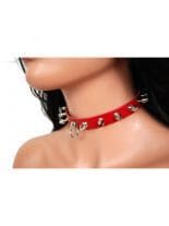 Leder Halsband Killer rot