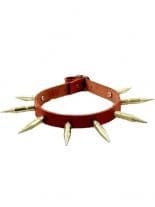 Leder Halsband Killernieten rot