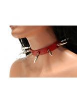 Leder Halsband Killernieten rot