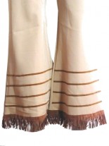 Damenhose beige mit Franzen