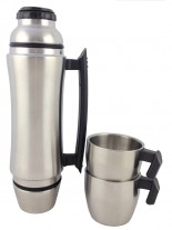 Edelstahl Thermoskanne silber mit Griff 700 ml