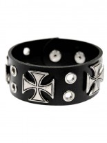 Kunstleder Armband Eisernes Kreuz Lochnieten