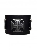 Kunstleder Armband Eisernes Kreuz schwarz