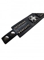 Kunstleder Armband Eisernes Kreuz schwarz