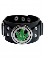 Kunstleder Armband Hanfblatt