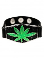 Kunstleder Armband Hanfblatt
