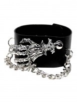 Kunstleder Armband Knochenhand