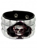 Kunstleder Armband Pick skull
