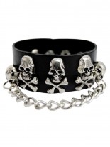 Kunstleder Armband Piratenskull