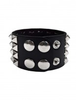Kunstleder Armband Pyramiden Nieten 4 reihig