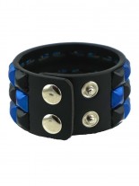 Kunstleder Armband Pyramiden Nieten schwarz blau