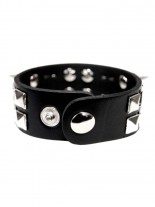 Kunstleder Armband Pyramiden und Conenieten