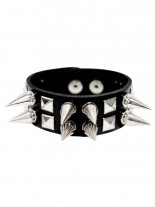 Kunstleder Armband Pyramiden und Conenieten