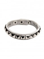 Kunstleder Armband Pyramidennieten weiß
