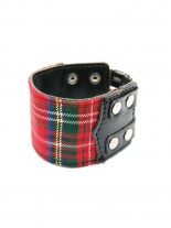 Kunstleder Armband Schottenmuster