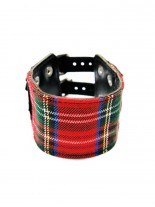 Kunstleder Armband Schottenmuster