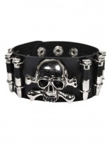 Kunstleder Armband Skull Patronen