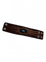 Kunstleder Armband Stein blau