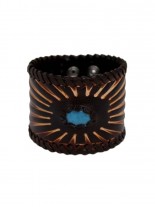 Kunstleder Armband Stein blau