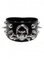 Leder Armband Totenkopf