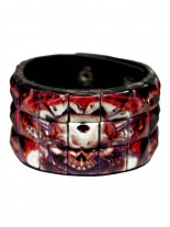 Kunstleder Armband Totenkopf
