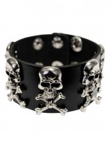 Leder Armband Totenkopfnieten