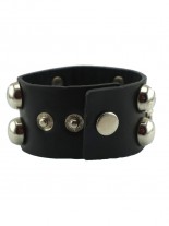 Kunstleder Armband schwarz Skull Sex Pot