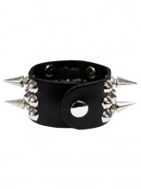 Leder Armband Cone und Spitznieten 3 reihig