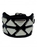 Leder Armband Dreiecke 2 reihig