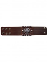 Leder Armband Iron Cross braun