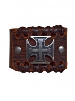 Leder Armband Iron Cross braun