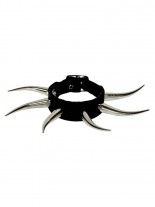Leder Armband Krummcone Nieten 5 cm