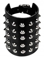 Leder Armband Spitznieten 5 reihig