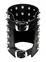 Leder Armband Spitznieten 6 reihig