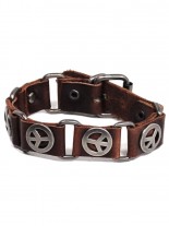 Leder Armband braun Peace