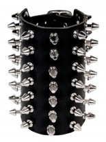 Leder Armband mit Killernieten 7 reihig