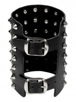 Leder Armband mit Spitznieten 7 reihig