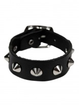 Leder Armband schwarz mit Spitznieten