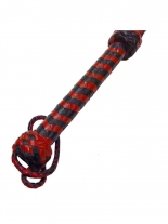 Leder Flogger Peitsche rot schwarz 9 Riemen