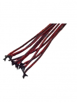 Leder Flogger Peitsche rot schwarz 9 Riemen