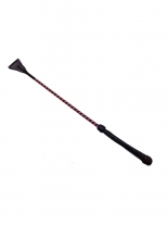 Leder Gerte Peitsche 66 cm schwarz rot